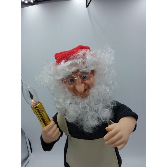 Vintage Motion-ettes of Christmas Display Elf Figure Illuminated Candle 23" Xmas - Picture 12 of 16
